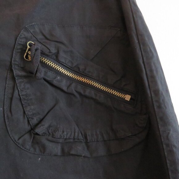 XCVI Black Straight Leg Cotton Cargo Pants Pockets Grunge Goth Alt - Picture 6 of 16